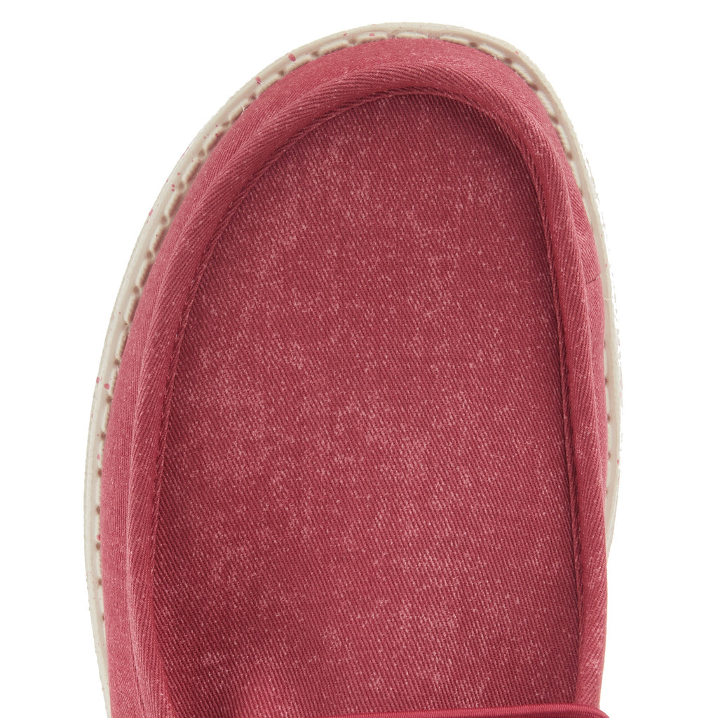 Hey Dude Mens Wally Canvas Red Casual Shoe