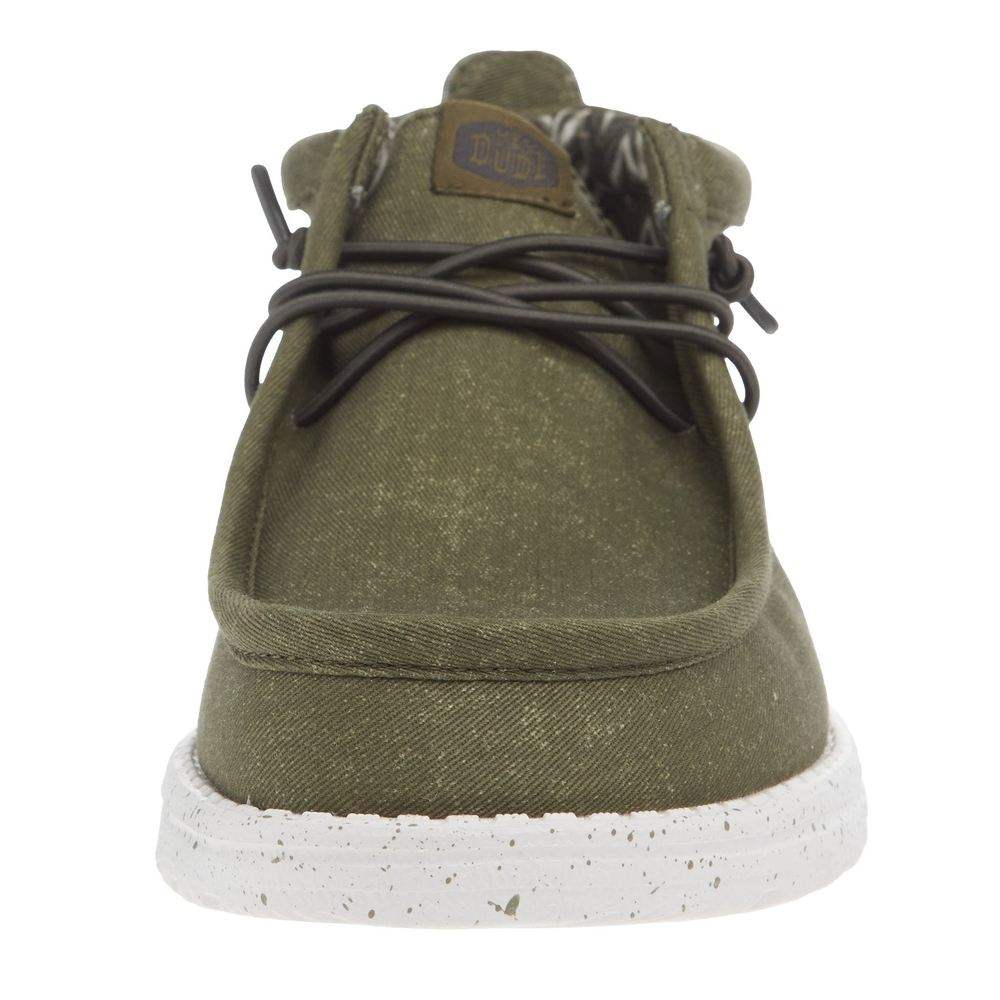 Hey Dude Men's Wally Mid Canvas Olive Casual Shoe