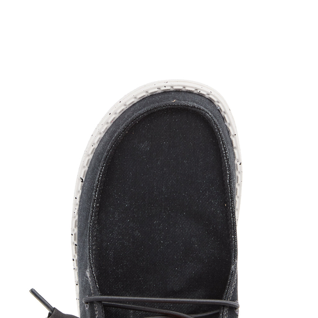 Hey Dude Womens Wendy Black Stretch Canvas Casual Shoe