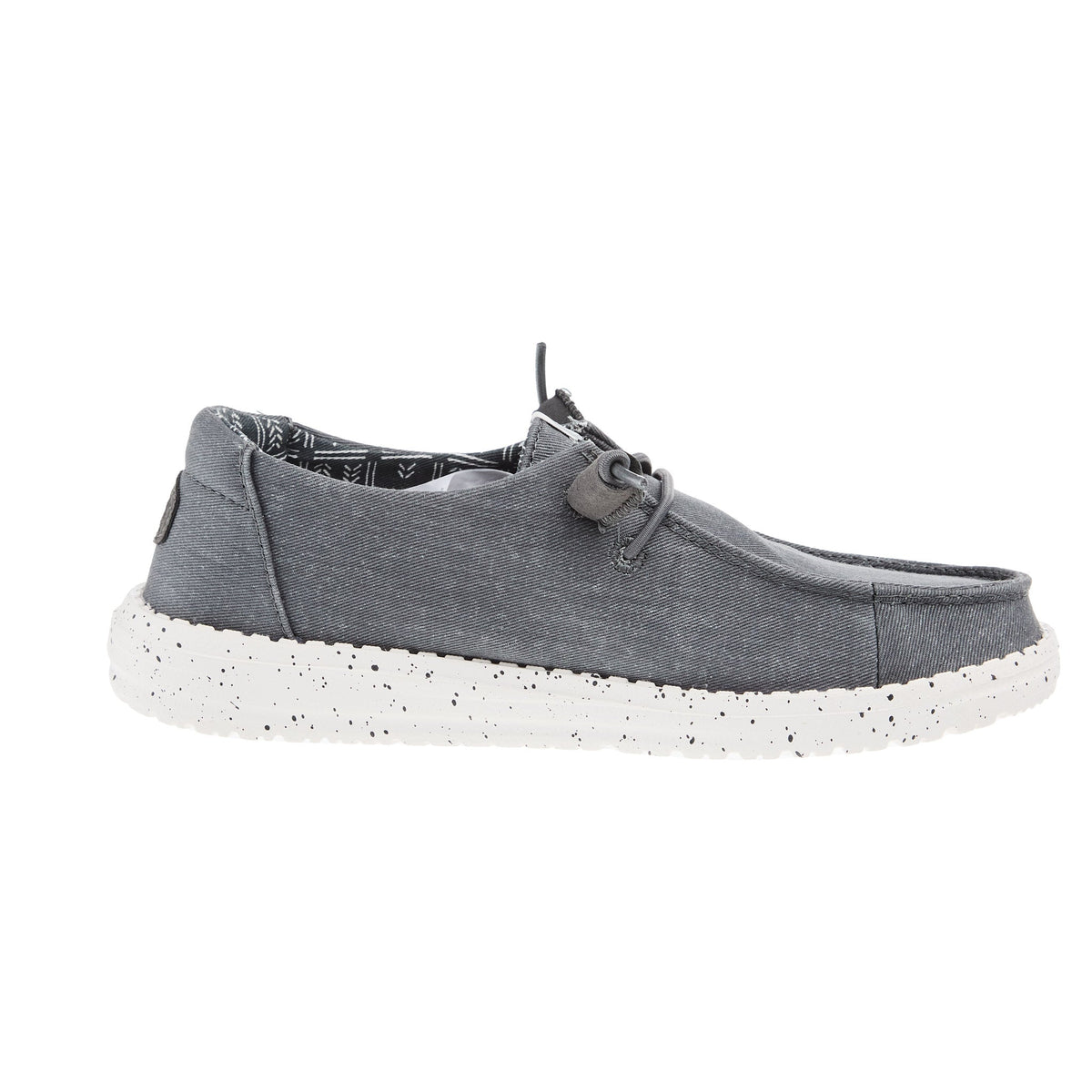 Hey Dude Womens Wendy Dark Grey Stretch Canvas Casual Shoe