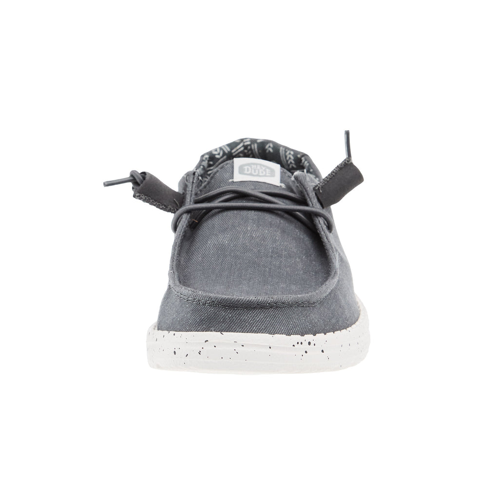 Hey Dude Womens Wendy Dark Grey Stretch Canvas Casual Shoe