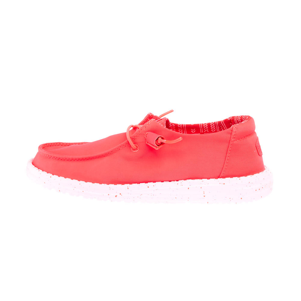 Hey Dude Women`s Wendy Stretch Canvas Fiery Coral Casual