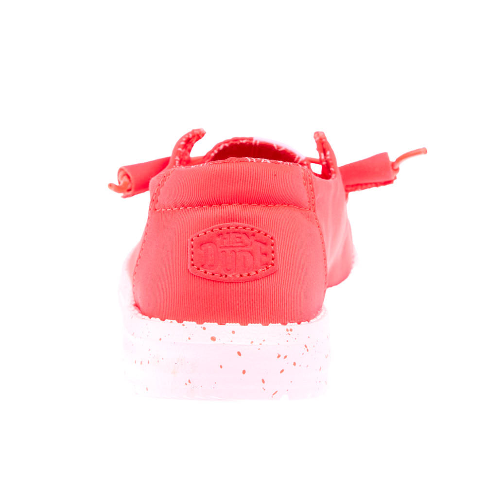 Hey Dude Women`s Wendy Stretch Canvas Fiery Coral Casual
