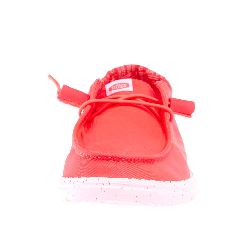 Hey Dude Women`s Wendy Stretch Canvas Fiery Coral Casual