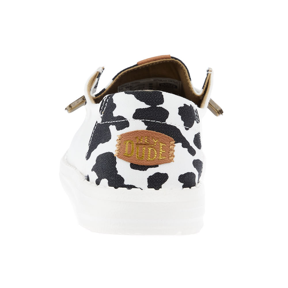 Hey Dude Womens Wendy Animal White Cow Print Casual