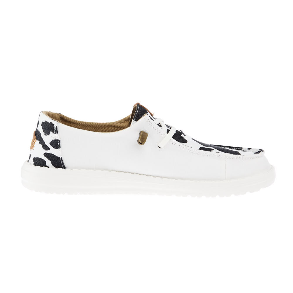 Hey Dude Womens Wendy Animal White Cow Print Casual