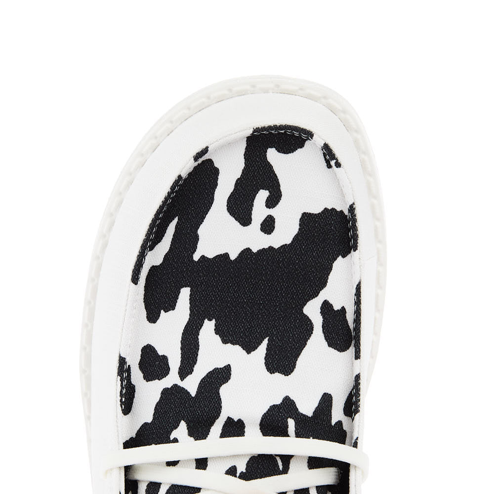 Hey Dude Womens Wendy Animal White Cow Print Casual