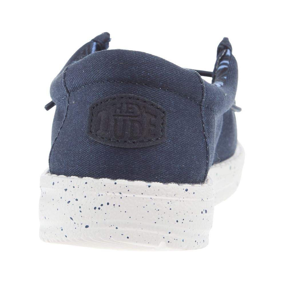 Hey Dude Youth Wally Canvas Navy Casual Shoe