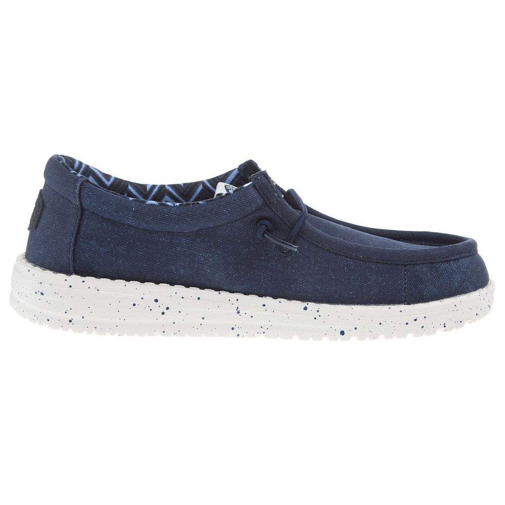 Hey Dude Youth Wally Canvas Navy Casual Shoe