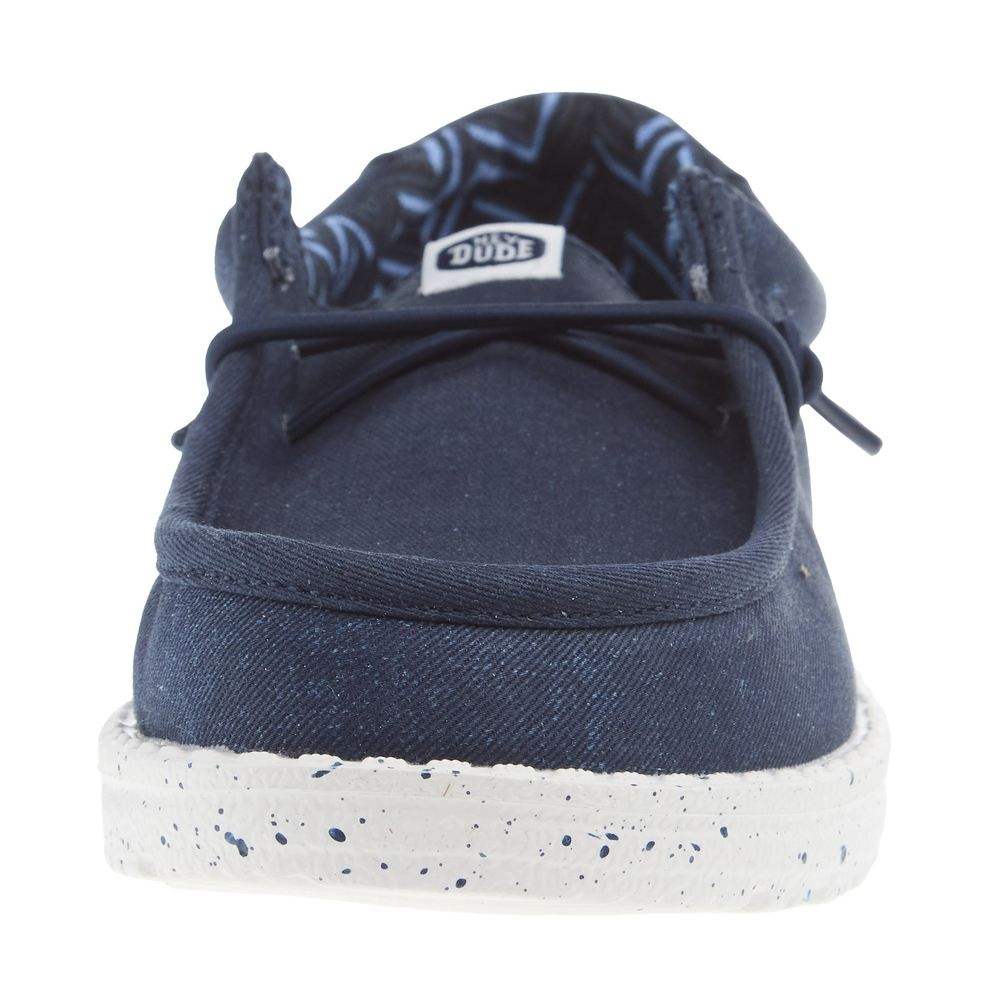 Hey Dude Youth Wally Canvas Navy Casual Shoe