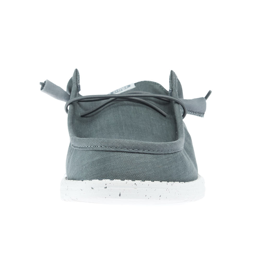 Hey Dude Men`s Grey Wally Slip Stretch Canvas Casual