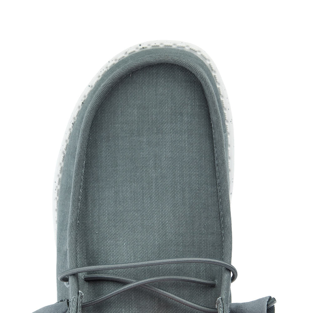 Hey Dude Men`s Grey Wally Slip Stretch Canvas Casual