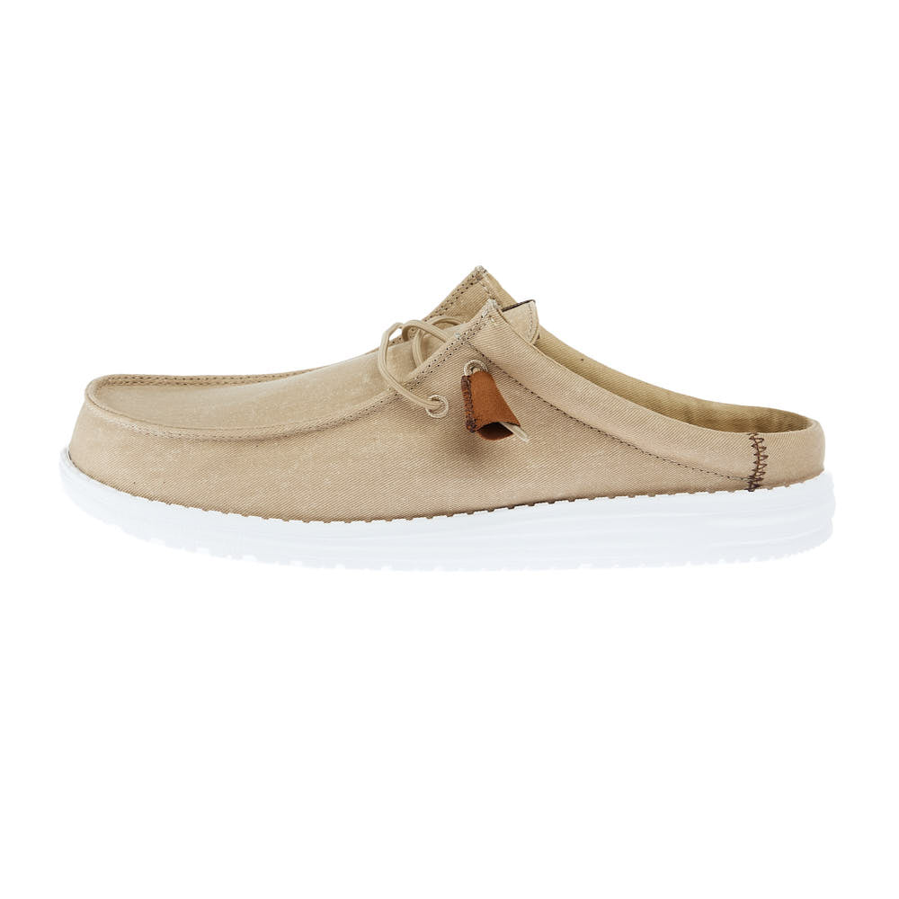 Hey Dude Men`s Tan Wally Slip Stretch Canvas Casual