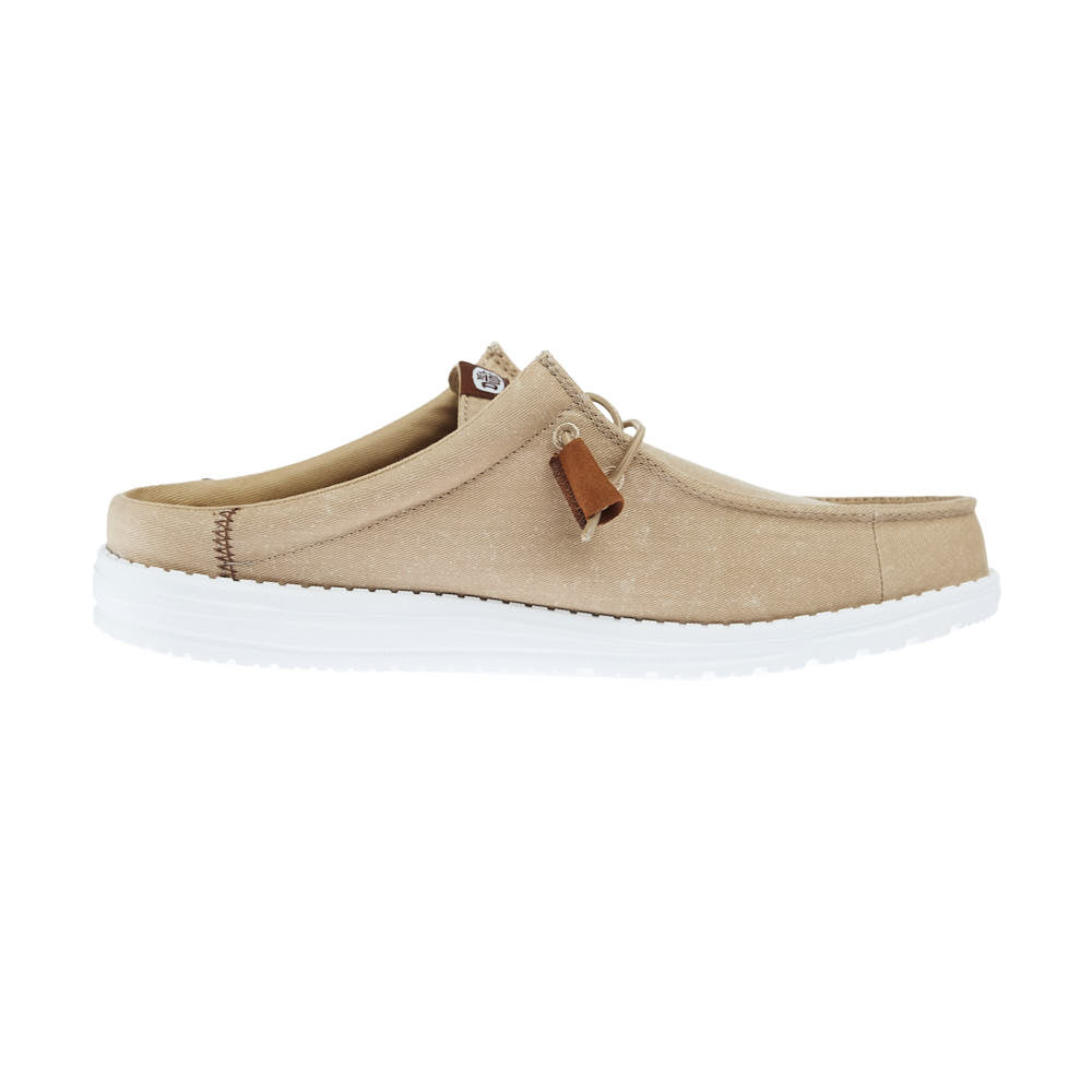 Hey Dude Men`s Tan Wally Slip Stretch Canvas Casual