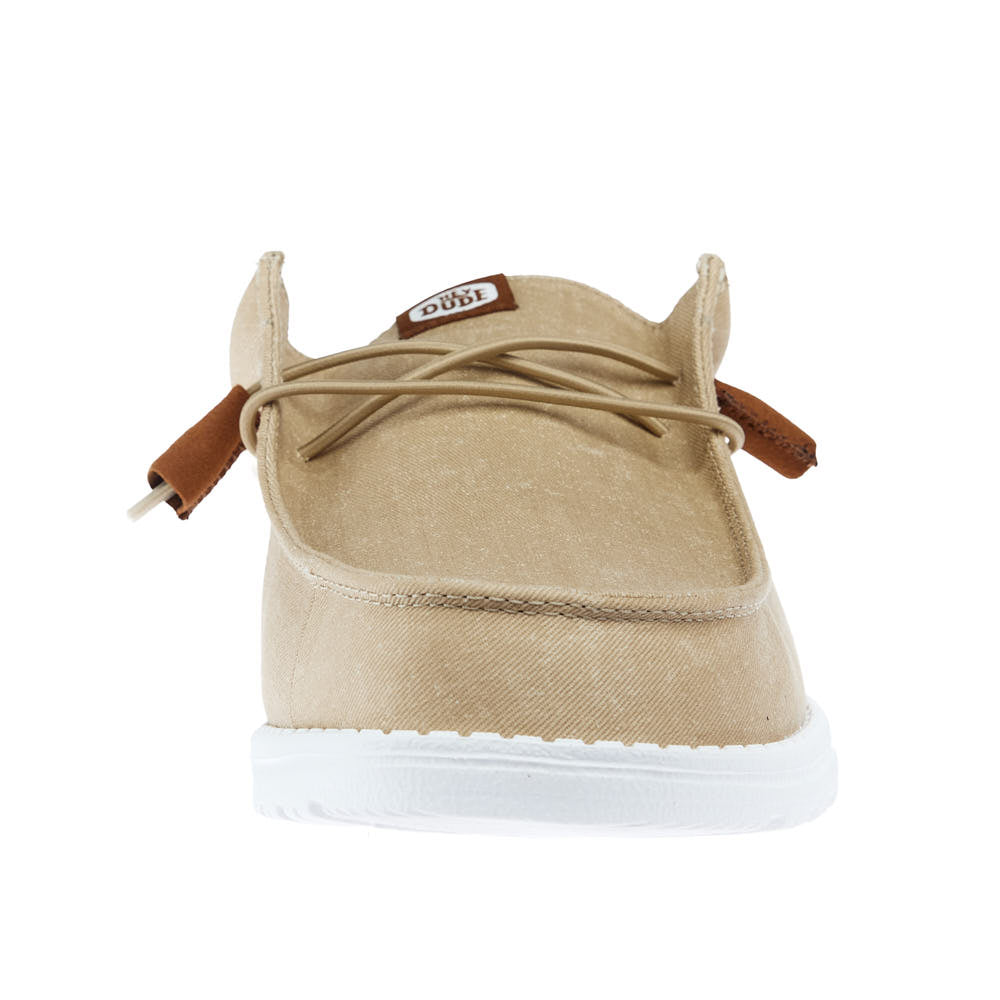 Hey Dude Men`s Tan Wally Slip Stretch Canvas Casual