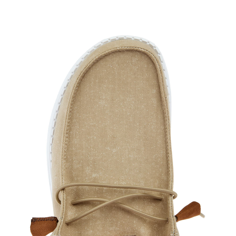 Hey Dude Men`s Tan Wally Slip Stretch Canvas Casual