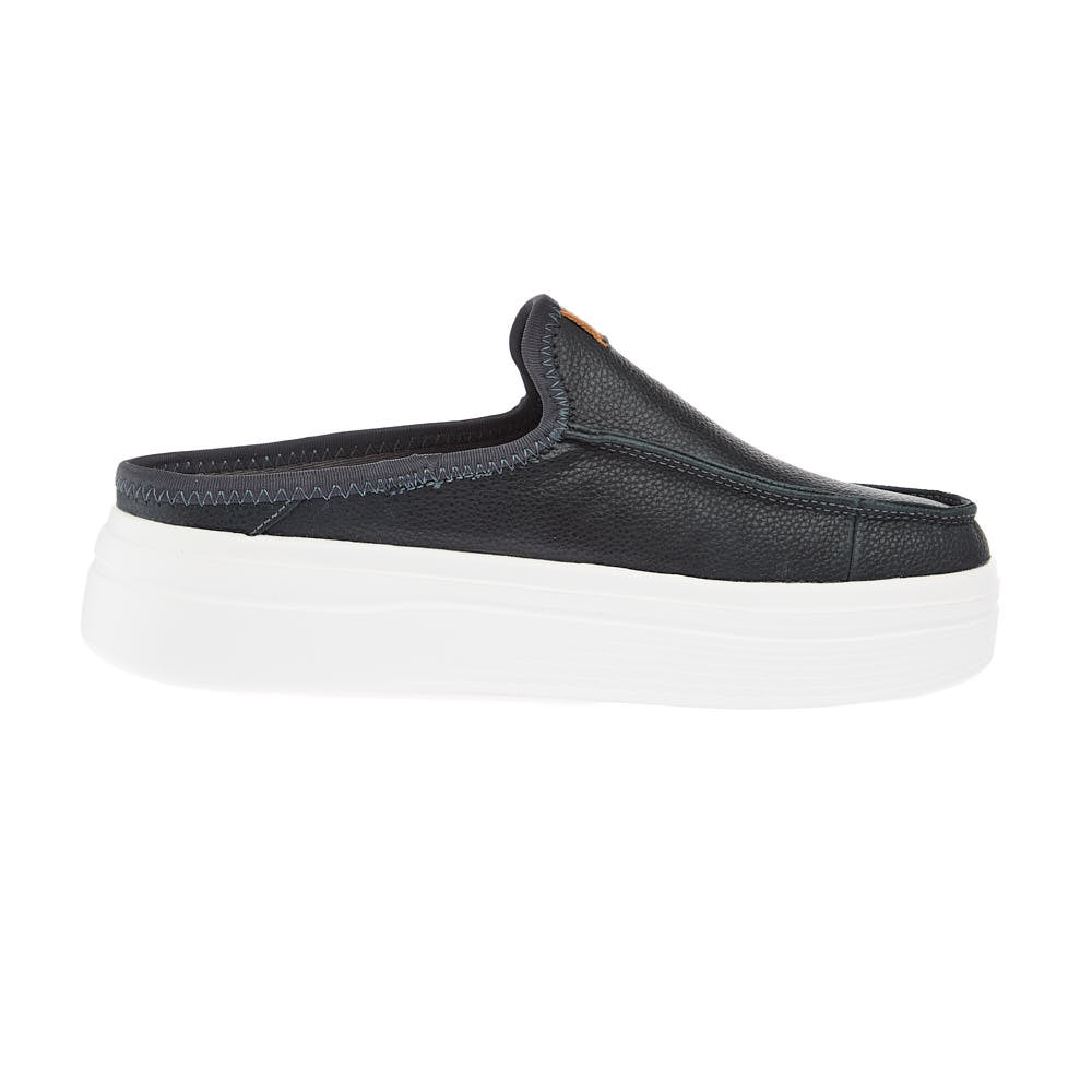 Hey Dude Womens Austin Lift Black Leather Slip On