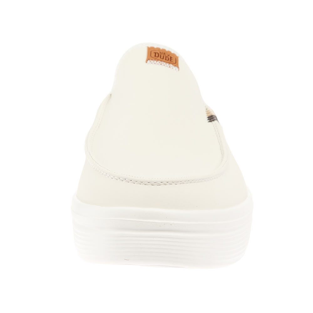 Hey Dude Womens Austin Lift White Leather Slip On
