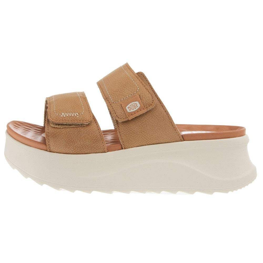 Hey Dude Womens Delray Slide Tan Sandal