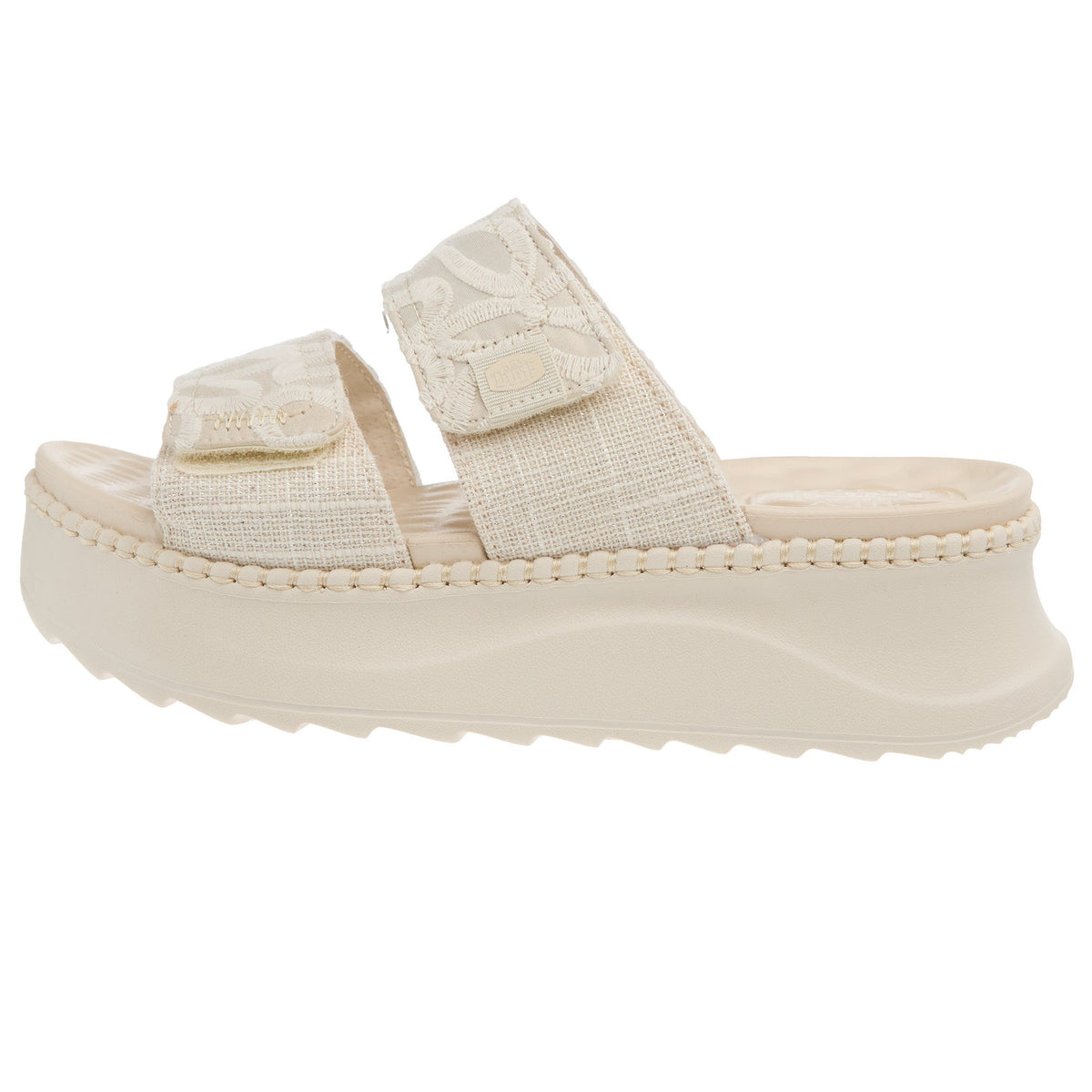 Hey Dude Women`s Delray Whipstitch Natural White Slide