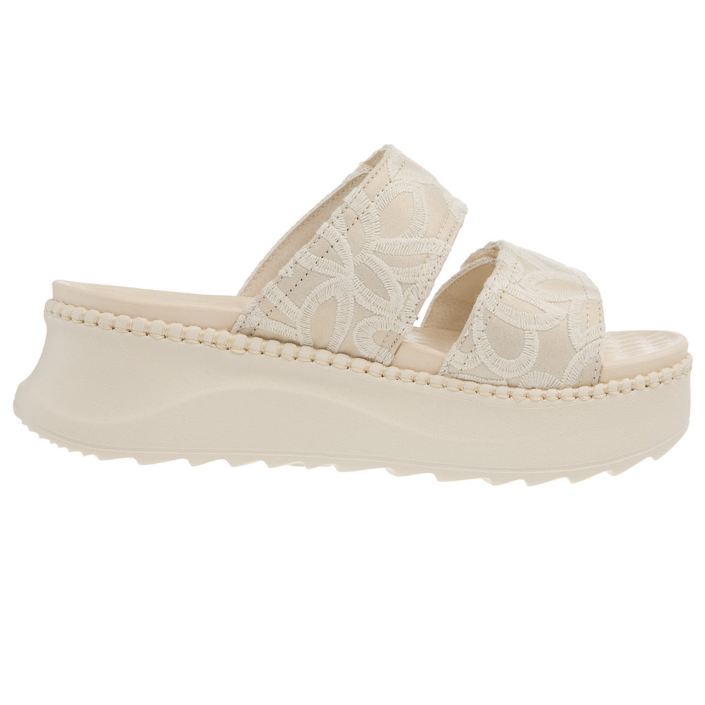 Hey Dude Women`s Delray Whipstitch Natural White Slide
