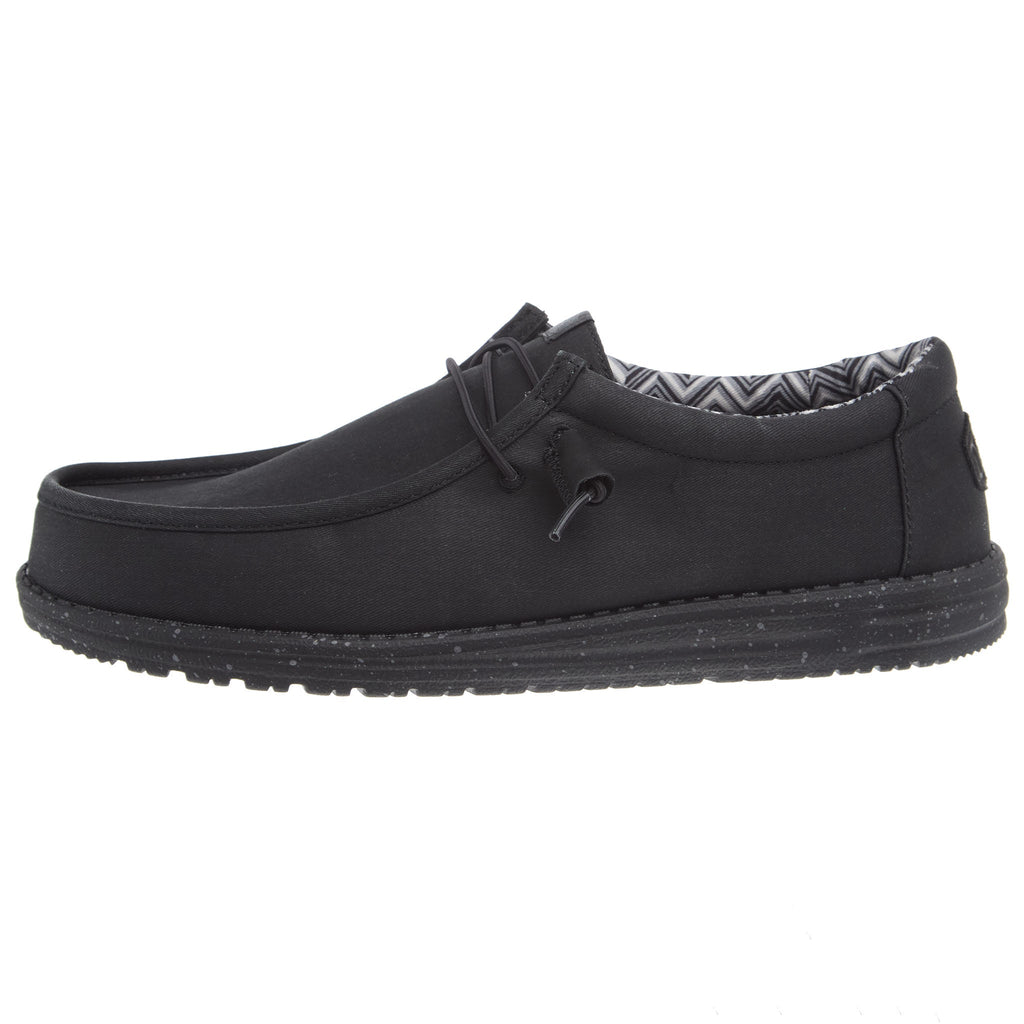 Hey Dude Men's Wally Black on Black Wide Width Casual Shoe