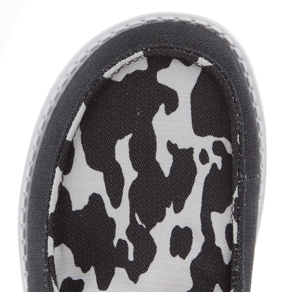 Hey Dude Wendy Animal Black Cow Casual Shoe