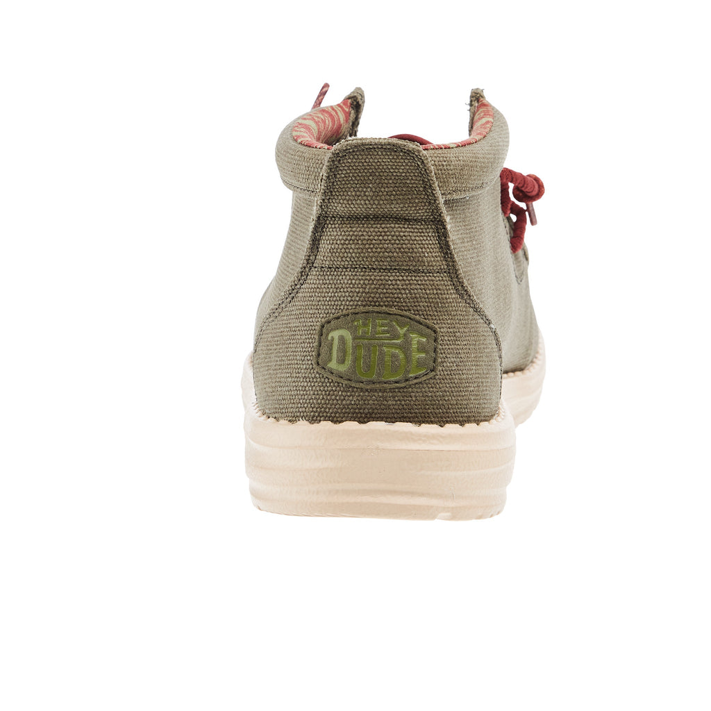 Hey Dude Mens Wally Olive Mid Casual Shoe
