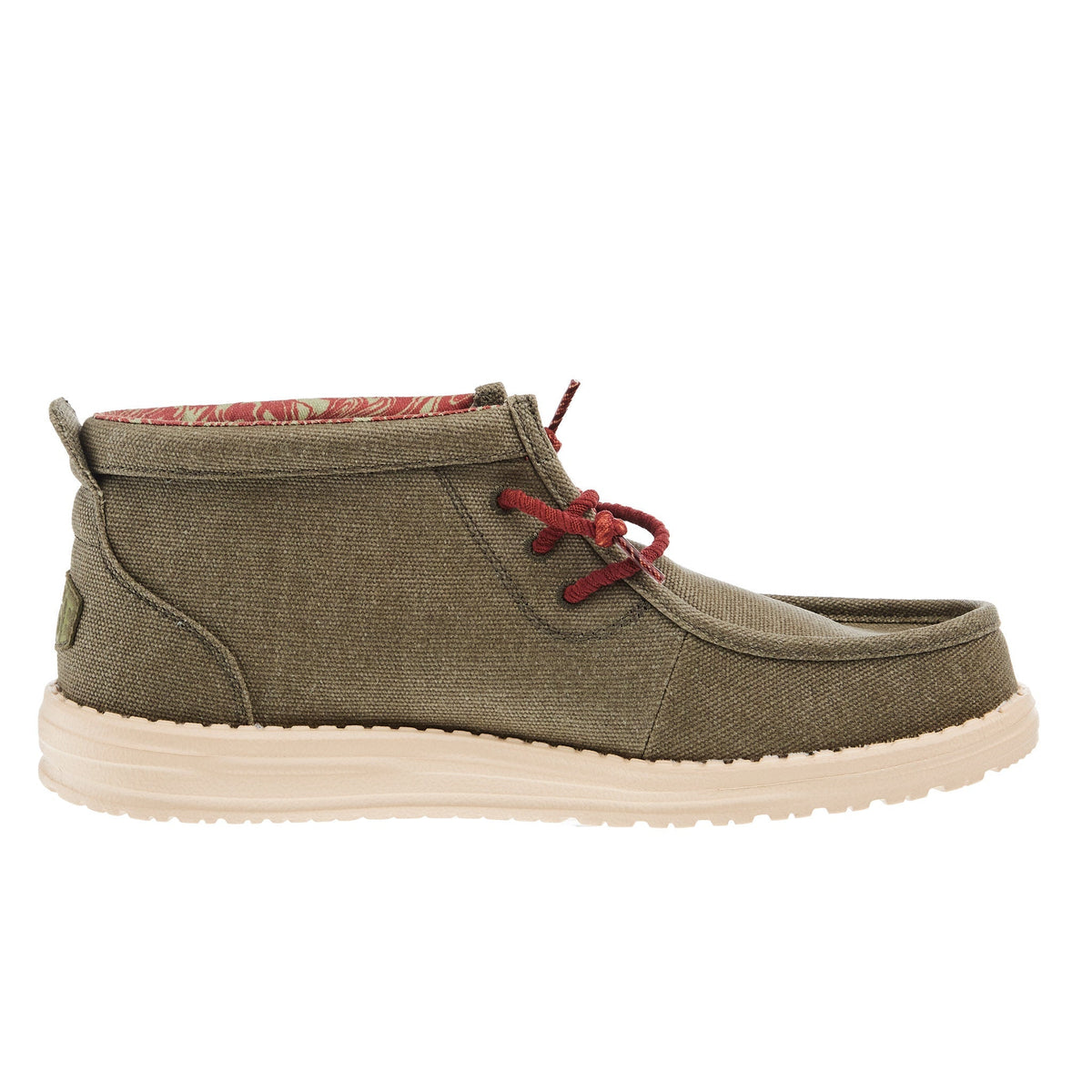 Hey Dude Mens Wally Olive Mid Casual Shoe