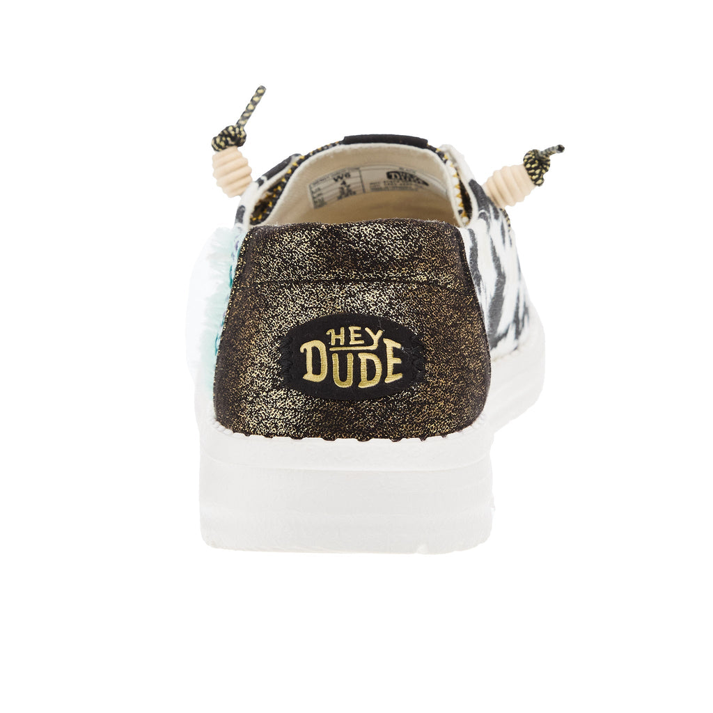 Hey Dude Womens Wendy Disco Cow Print Casual Shoe