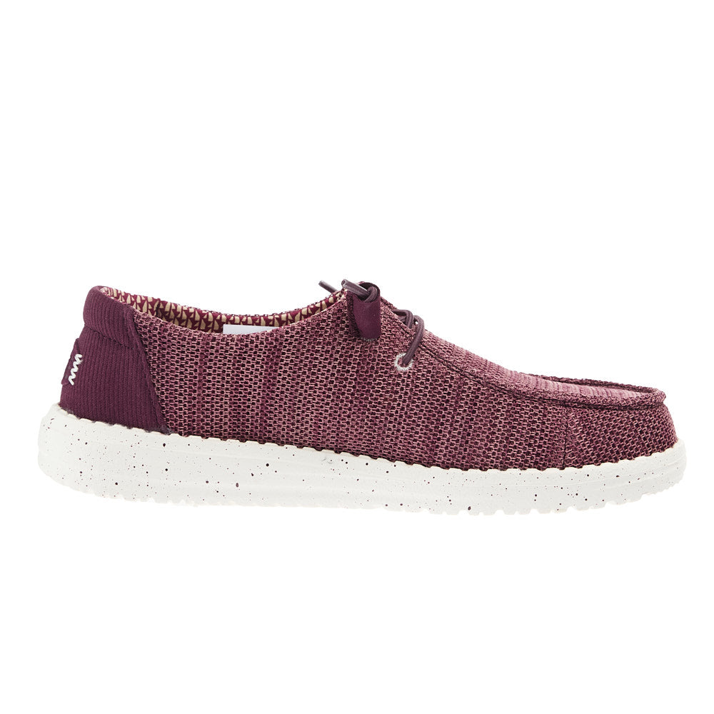 Hey Dude Women`s Burgundy Wendy Stretch Sox Casual