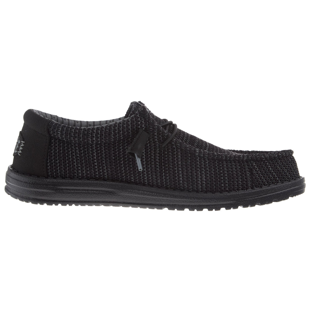 Hey Dude Mens Black Wally Stretch Mesh Casual Shoe
