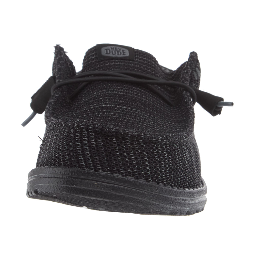 Hey Dude Mens Black Wally Stretch Mesh Casual Shoe
