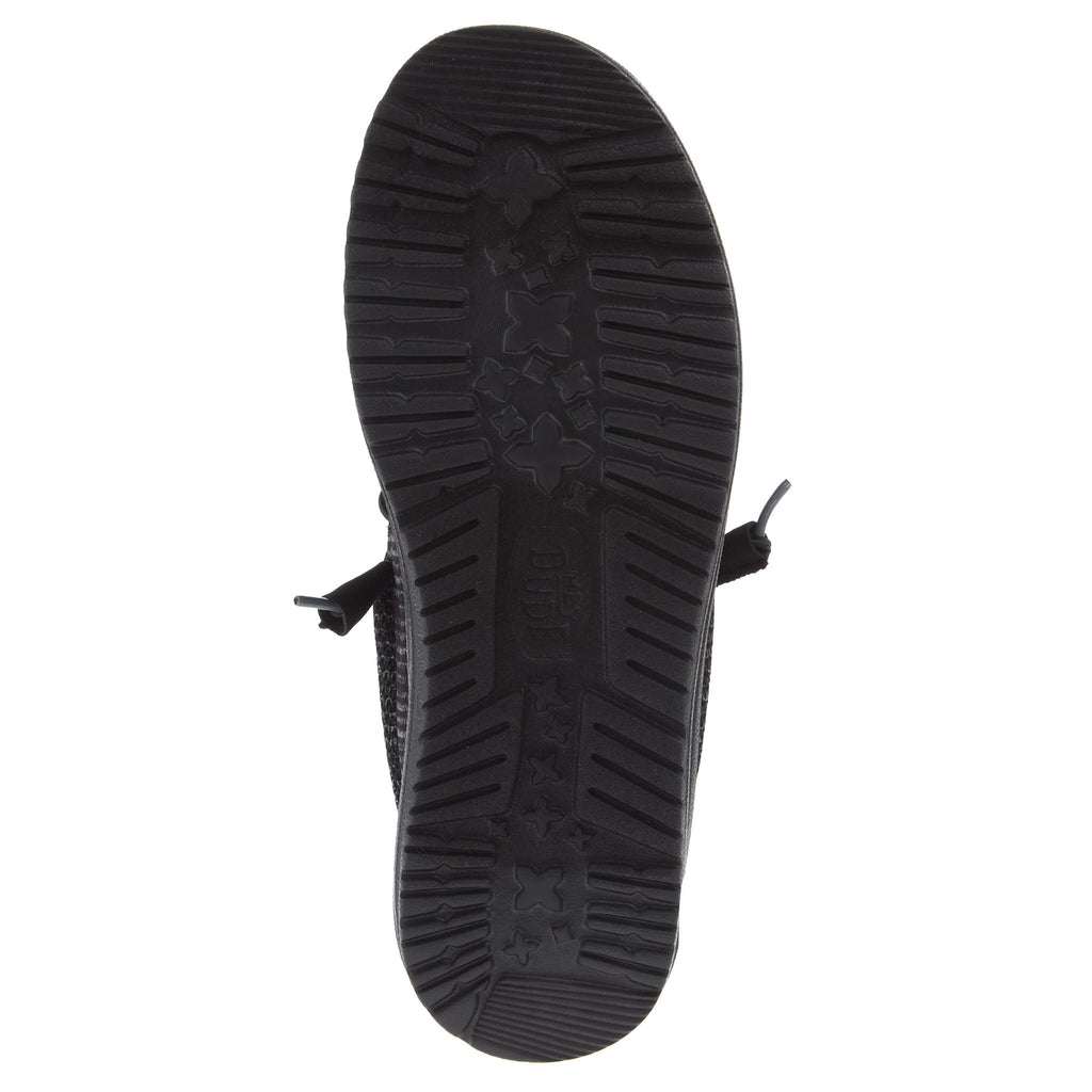 Hey Dude Mens Black Wally Stretch Mesh Casual Shoe
