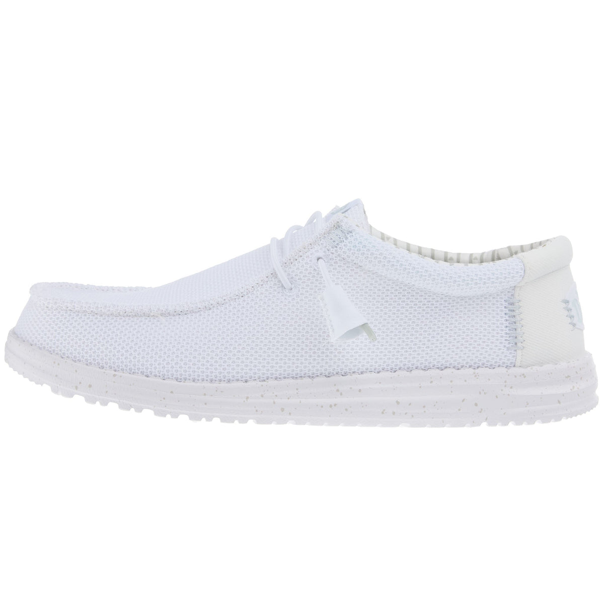 Hey Dude Mens White Wally Stretch Mesh Casual Shoe