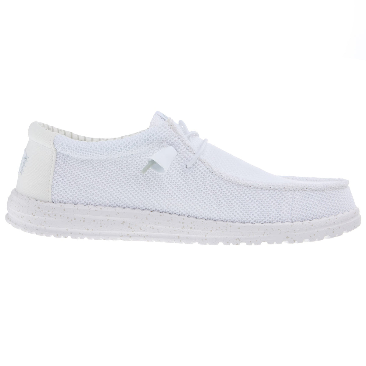 Hey Dude Mens White Wally Stretch Mesh Casual Shoe