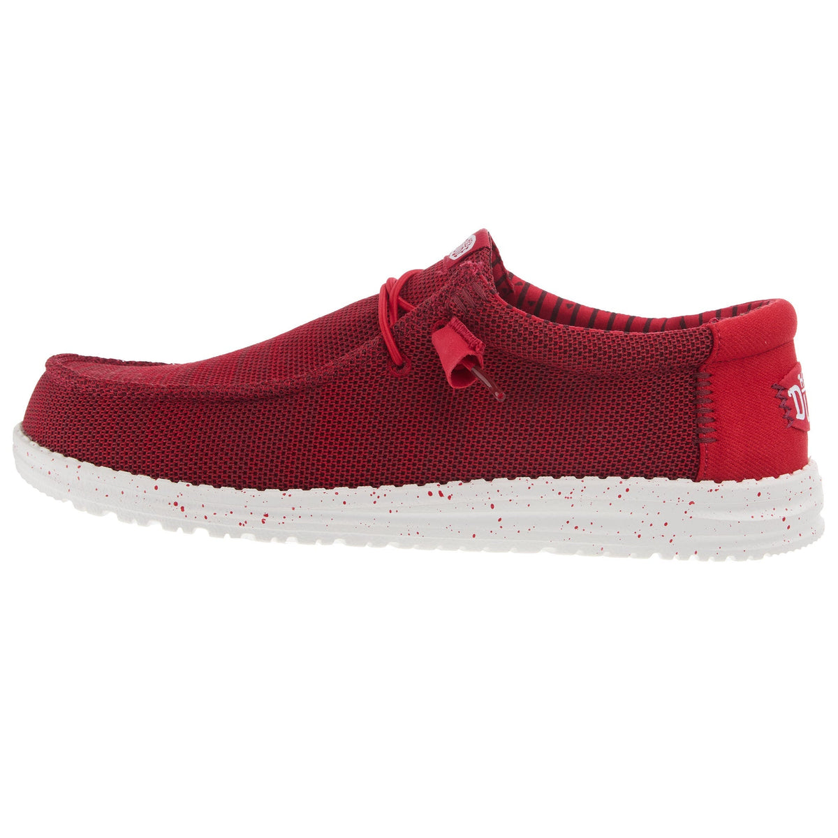 Hey Dude Mens Red Wally Stretch Mesh Casual Shoe