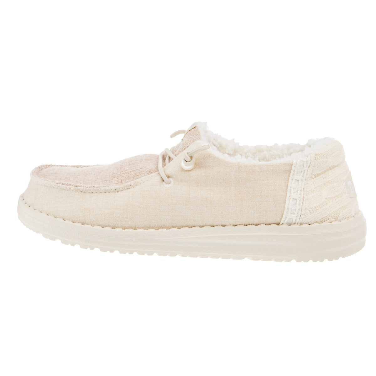 Hey Dude Womens Wendy Brushed Cozy Ivory Casual Shoe