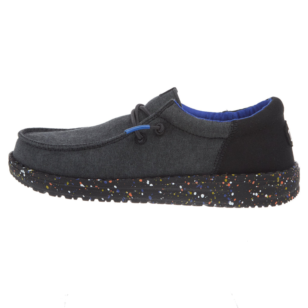 Hey Dude Wally Youth Funk Splatter Black Casual Shoe
