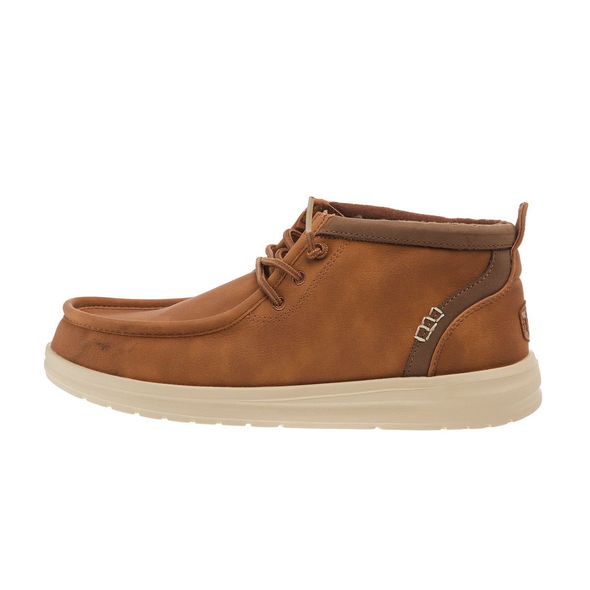 Hey Dude Mens Wally Mid GripR Cognac Casual Shoe