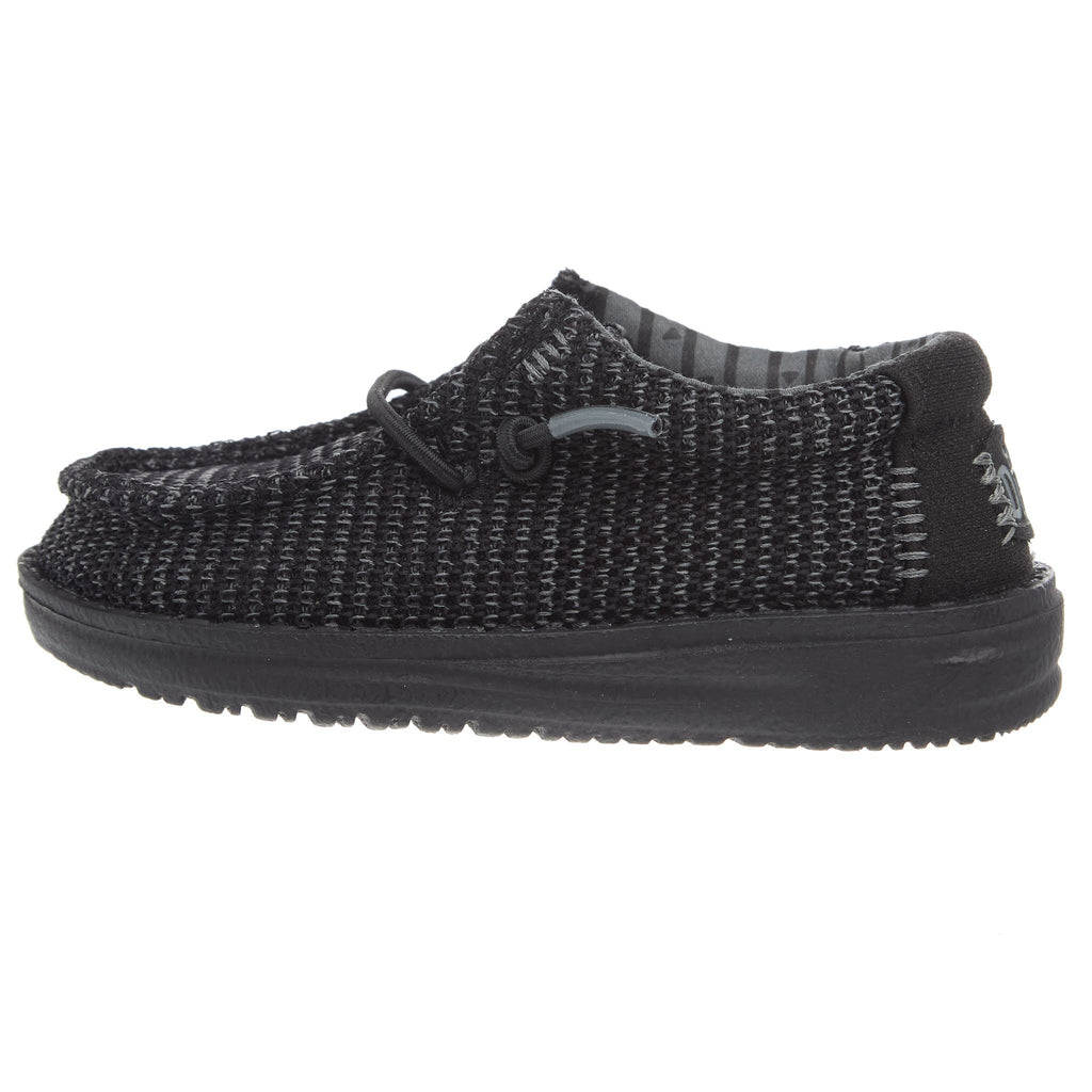 Hey Dude Wally Toddler Stretch Mesh Black on Black