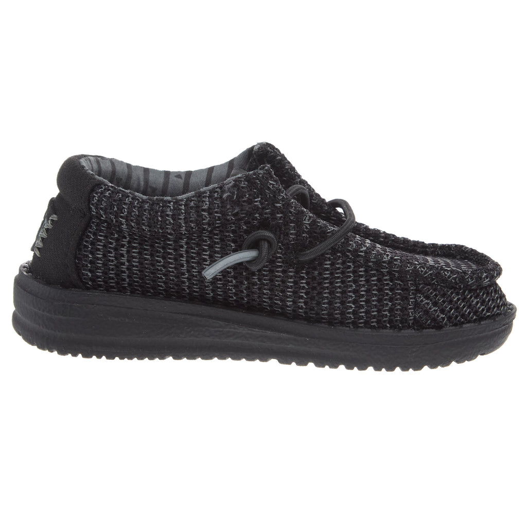 Hey Dude Wally Toddler Stretch Mesh Black on Black