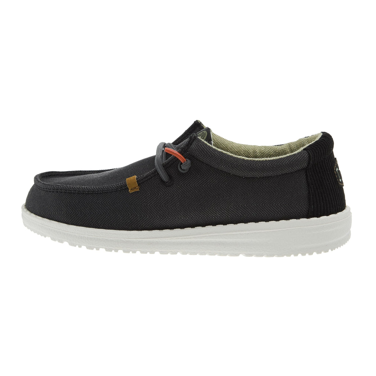 Hey Dude Boys Wally Black Herringbone Shoe