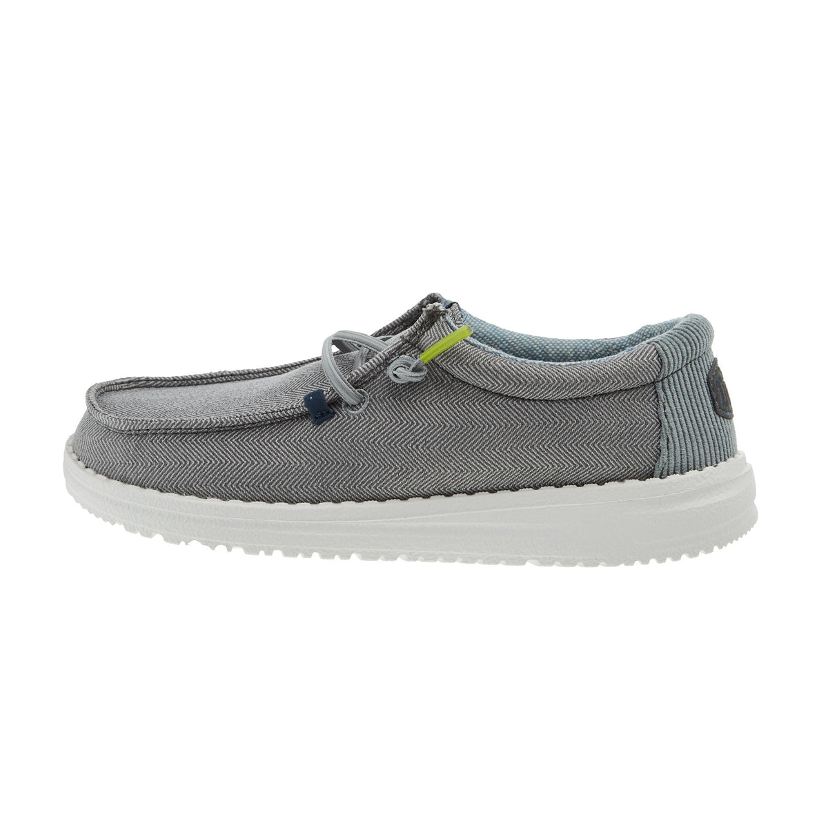 Hey Dude Boys Wally Charcoal Herringbone Shoe