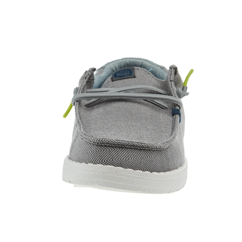 Hey Dude Boys Wally Charcoal Herringbone Shoe