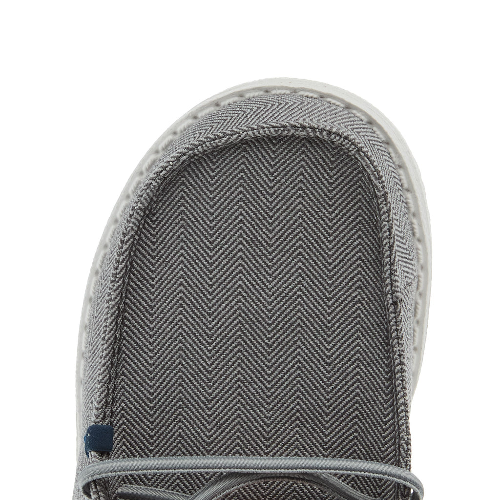 Hey Dude Boys Wally Charcoal Herringbone Shoe