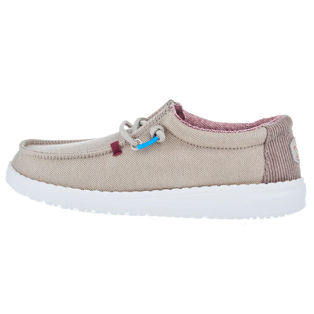 Hey Dude Youth Wally Herringbone Tan Casual Shoe