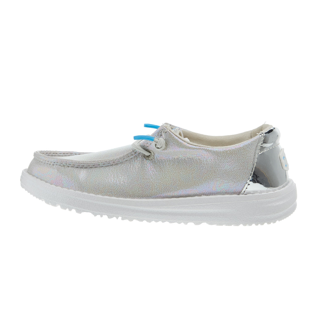 Hey Dude Girls Wendy Iridescent Sparkle Silver Shoe