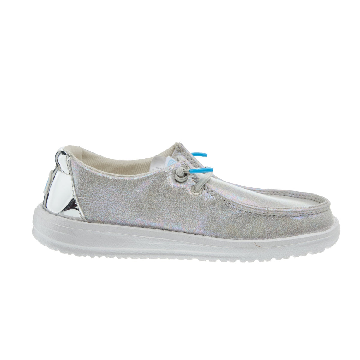 Hey Dude Girls Wendy Iridescent Sparkle Silver Shoe