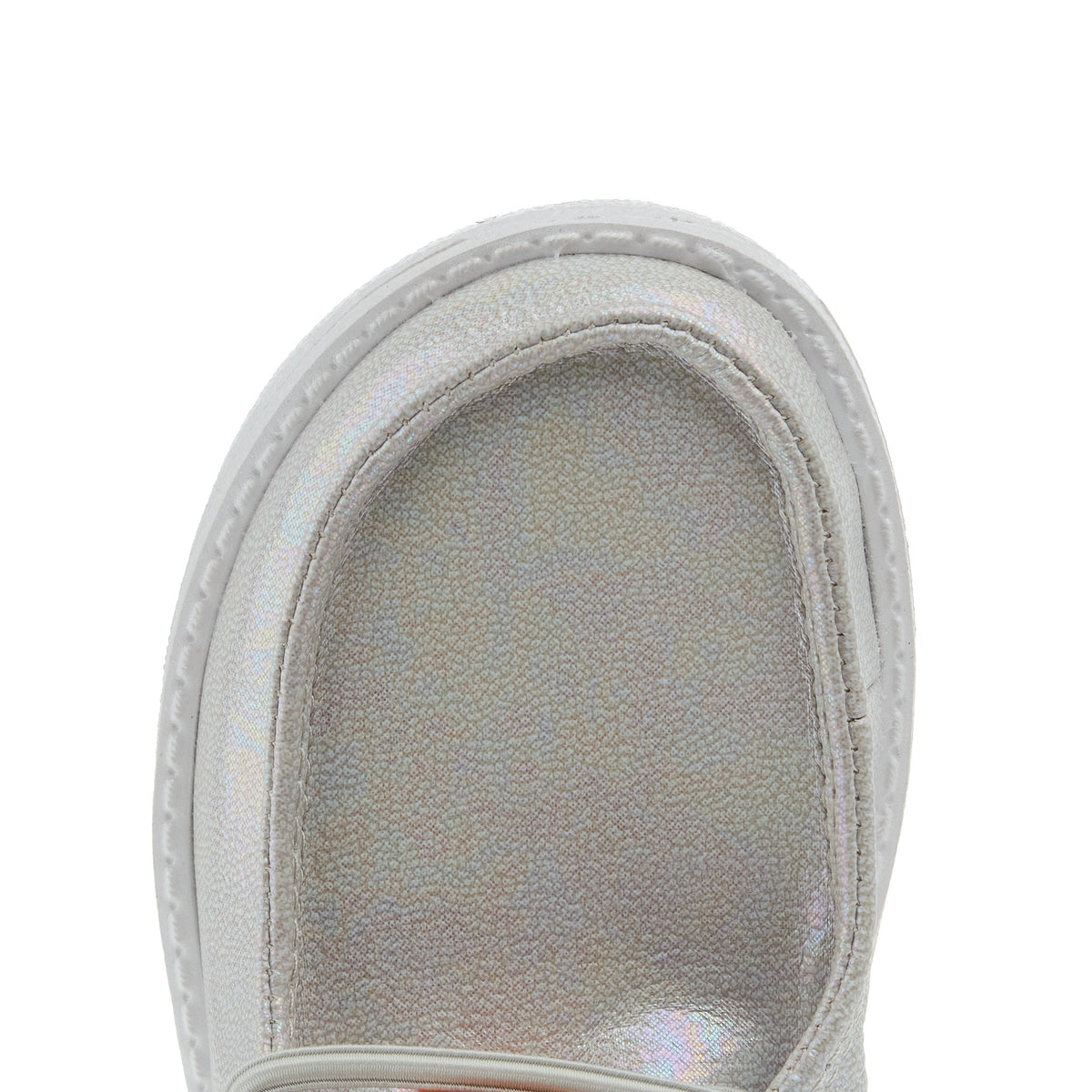 Hey Dude Girls Wendy Iridescent Sparkle Silver Shoe